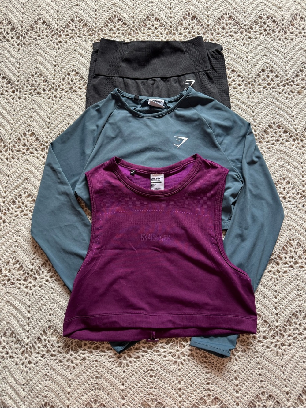 Gymshark Bundle Size XS Leggings Long Sleeve Workout Set Loungewear Activewear